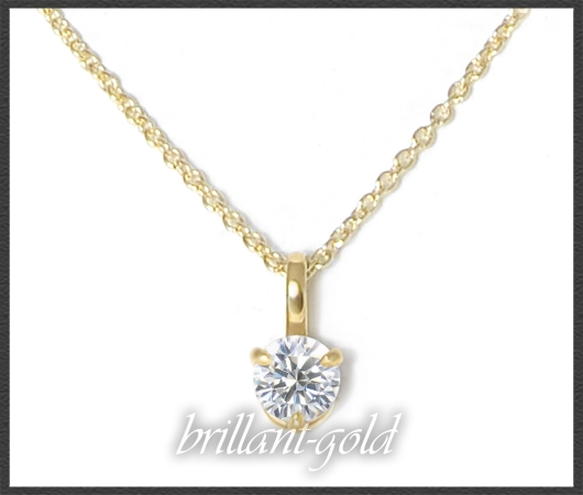 585 Gold Brillant Collier 0,272ct, VS1; EGL Zertifikat